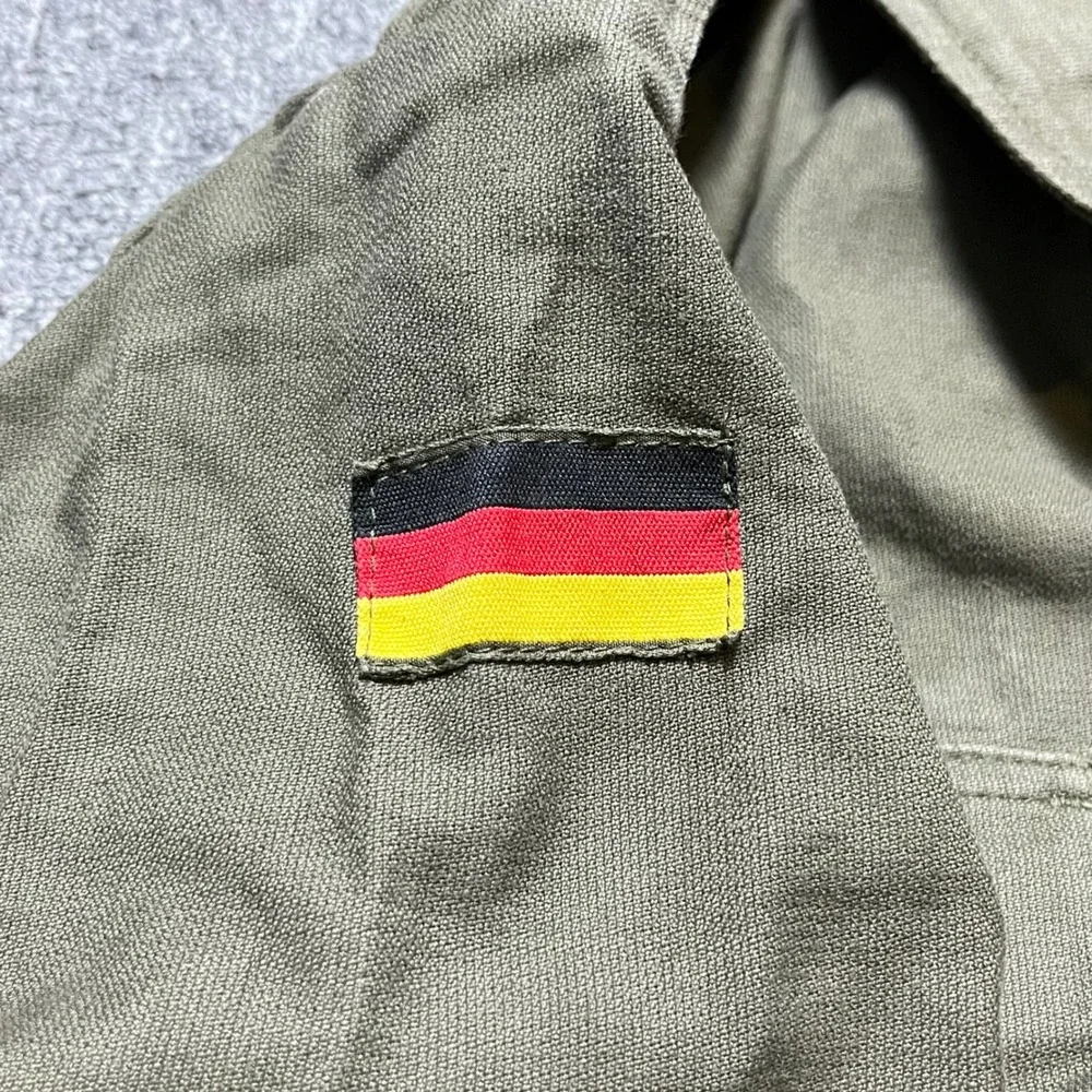 Vintage 1988 German Military Moleskin Field Shirt Size 2 Olive Drab Army Jacket